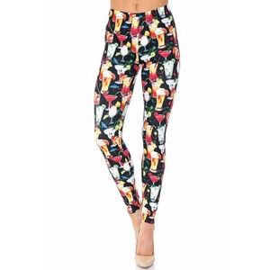Plus Size‎ Womens Creamy Soft Tropical Cocktails Leggings